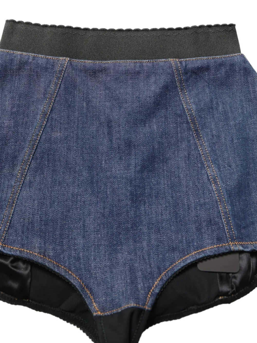 Dolce & Gabbana blue cotton high waist denim hot-pants shorts Blauw