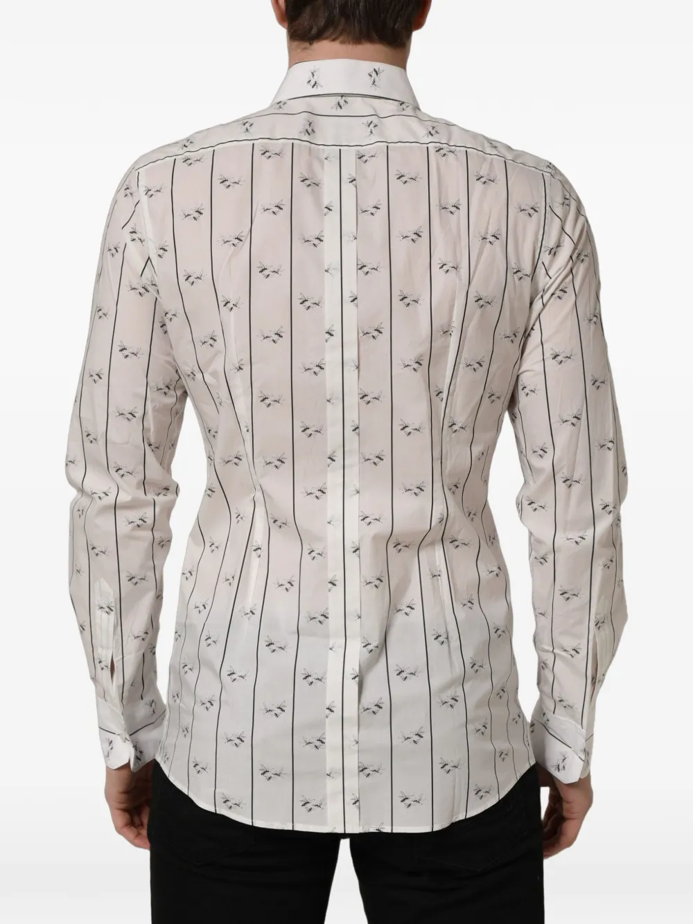 Dolce & Gabbana Bee-print Gold overhemd Wit