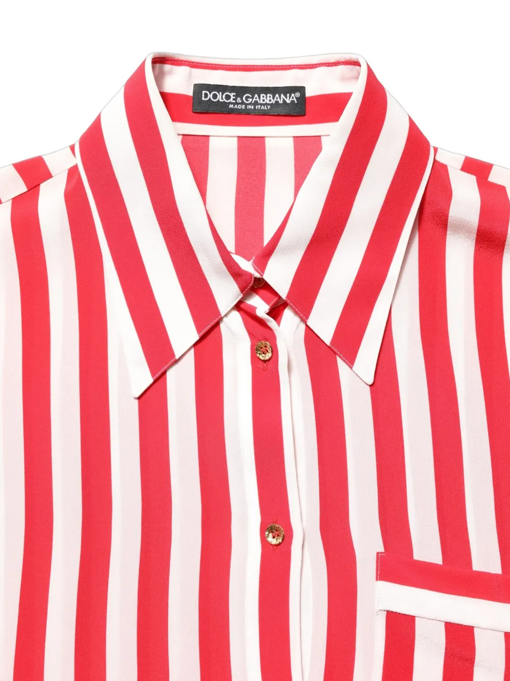 Dolce & Gabbana striped long-sleeve shirt Wit