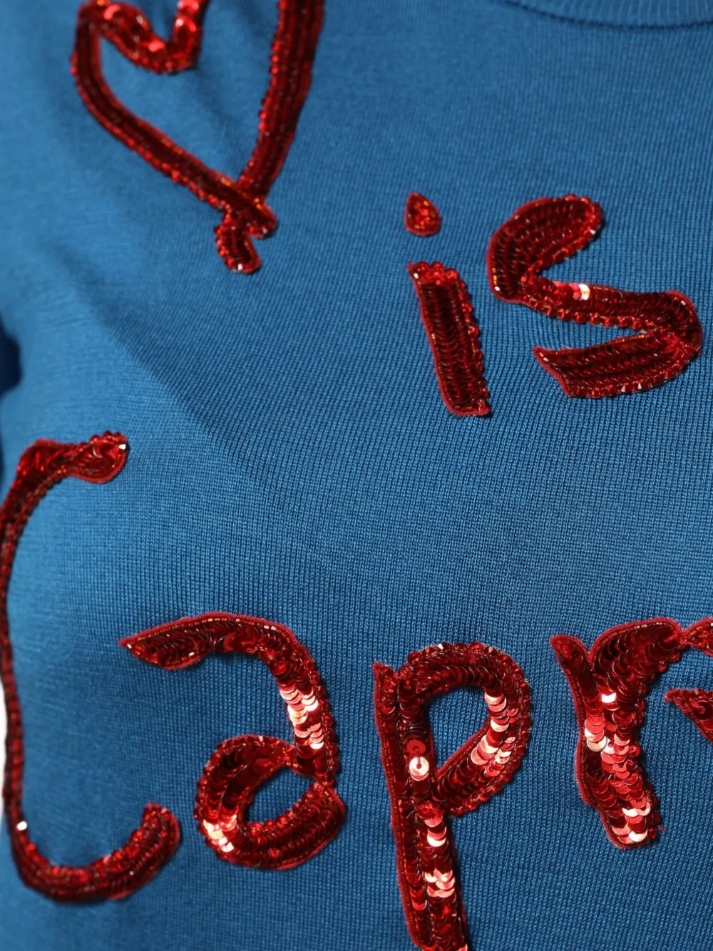 Dolce & Gabbana sequin-embellished crew-neck sweater Blauw