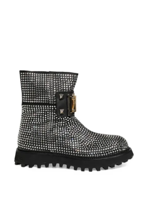 Dolce & Gabbana crystal-embellished studded boots