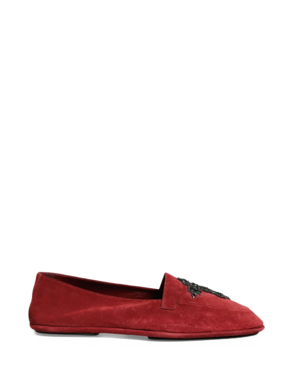 Dolce & Gabbana embellished suede loafers - Rosso
