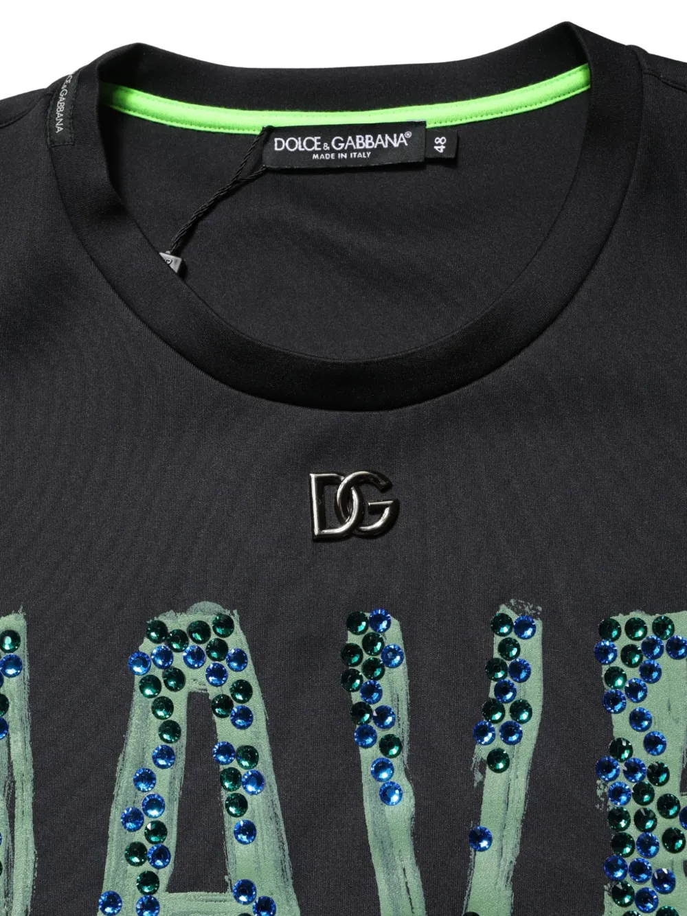 Dolce & Gabbana embellished logo-plaque T-shirt Zwart