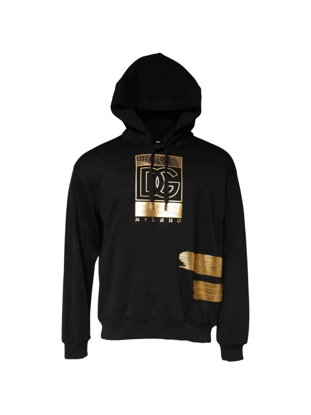 Dolce & Gabbana DG Logo foil-print hoodie Zwart