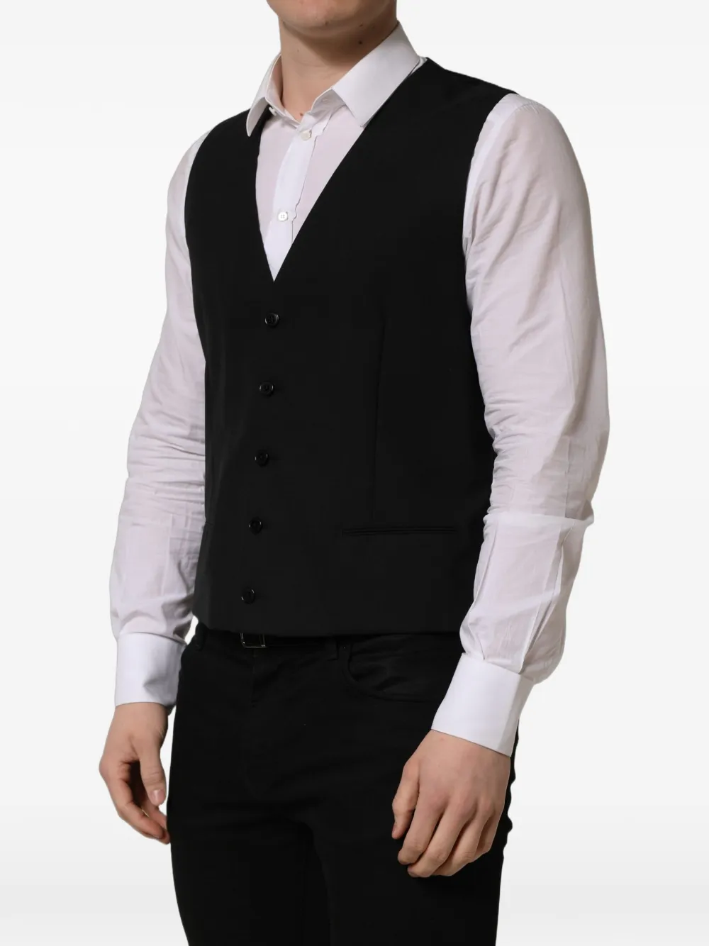 Dolce & Gabbana single-breasted wool waistcoat Zwart