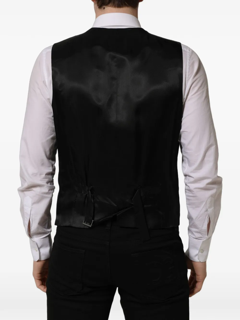 Dolce & Gabbana single-breasted wool waistcoat Zwart