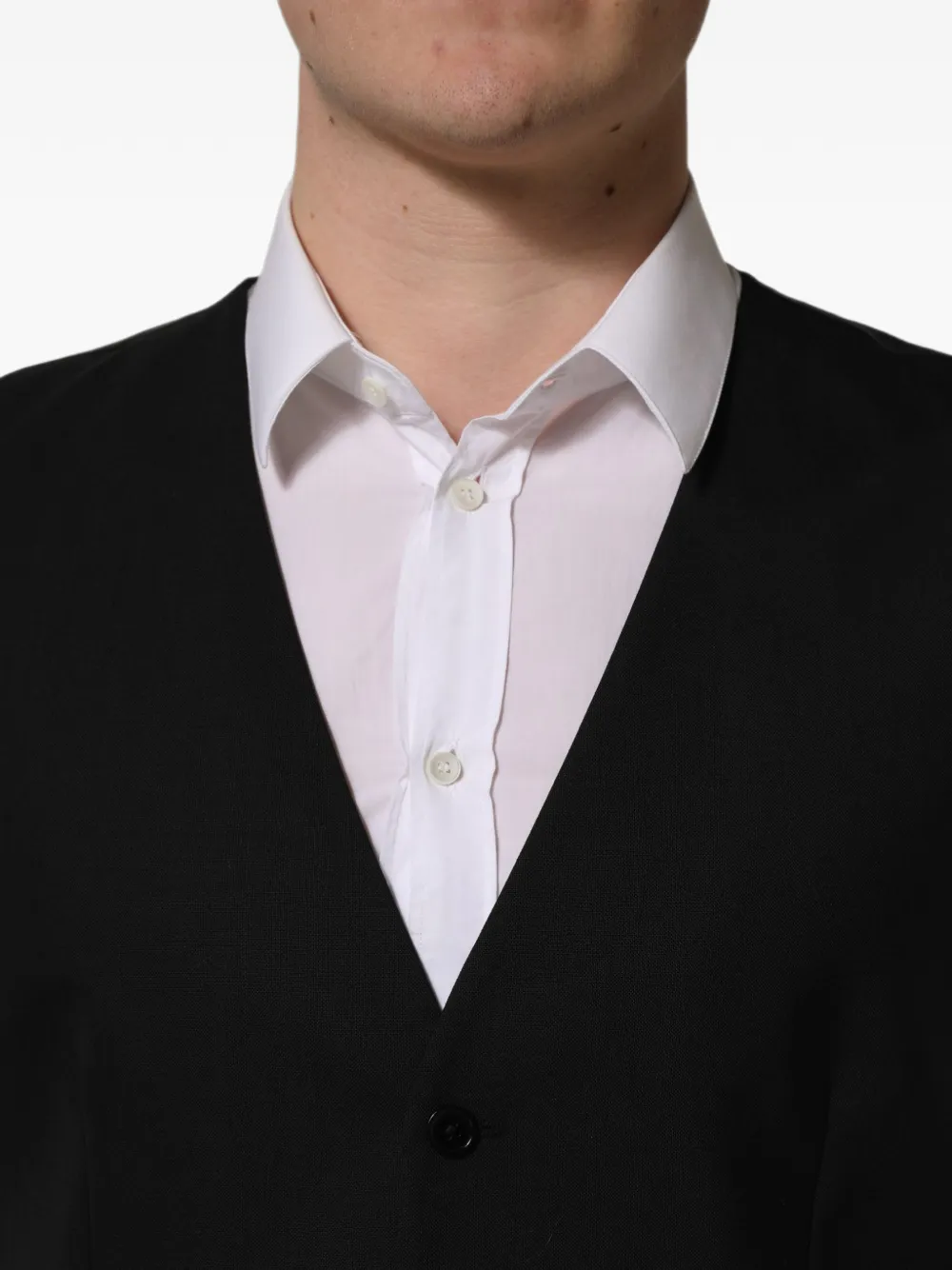 Dolce & Gabbana single-breasted wool waistcoat Zwart