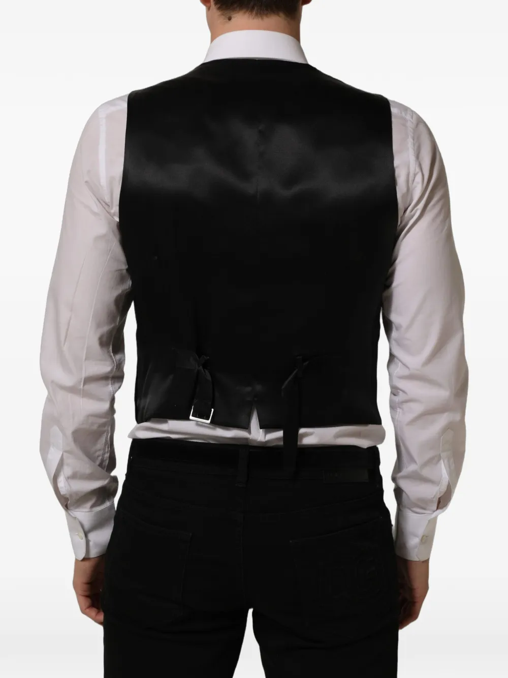 Dolce & Gabbana velvet-finish waistcoat Zwart