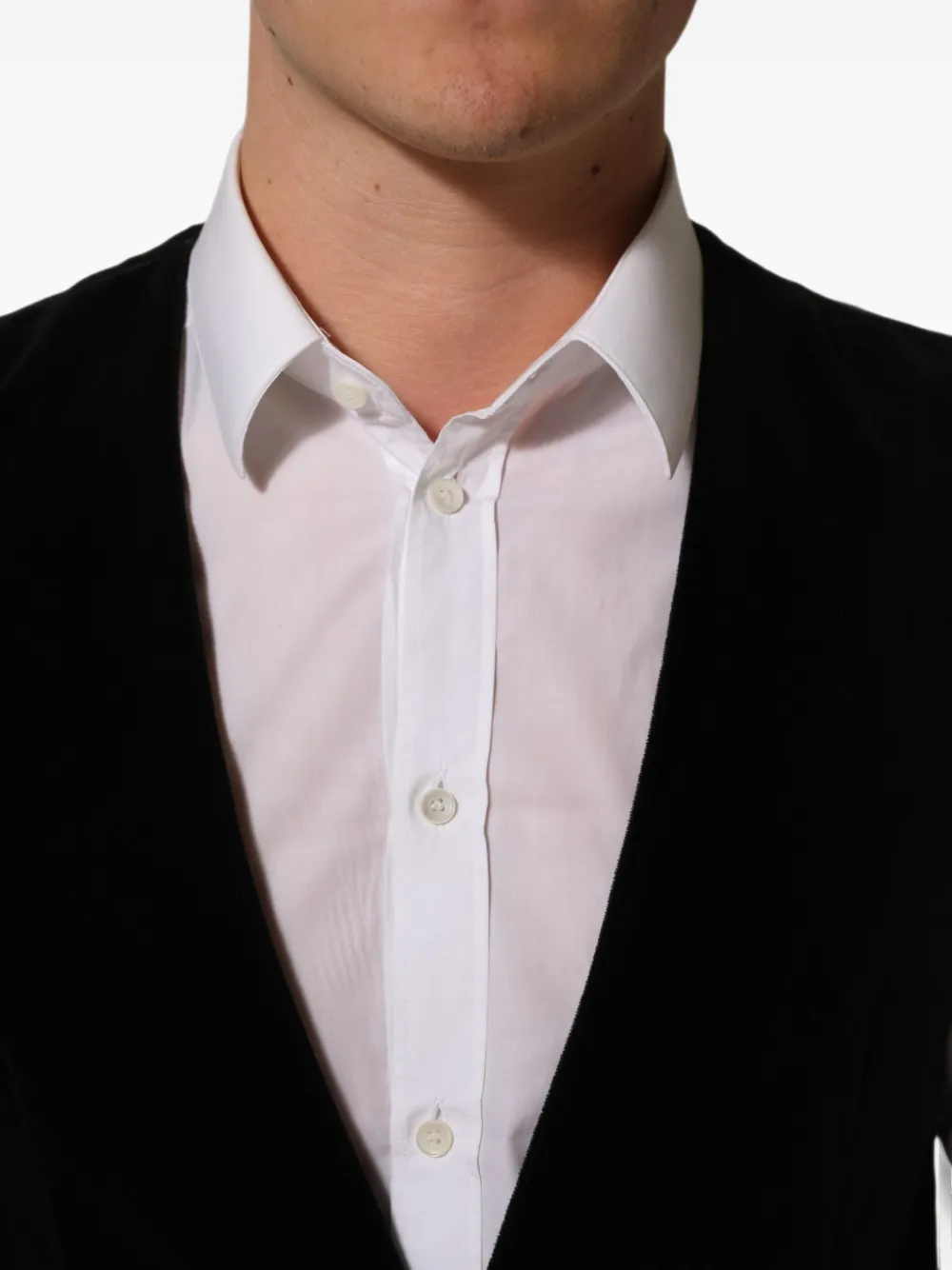 Dolce & Gabbana velvet-finish waistcoat Zwart