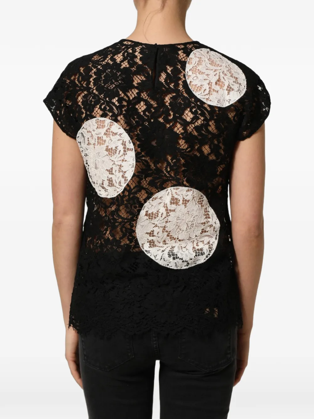 Dolce & Gabbana polka-dot lace blouse Zwart