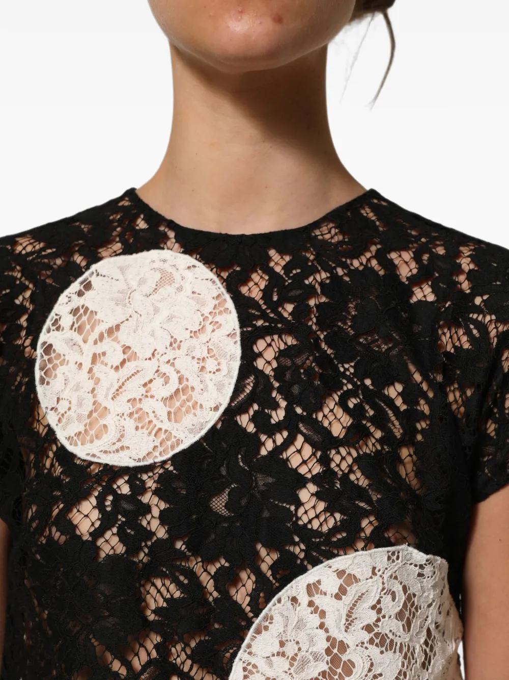 Dolce & Gabbana polka-dot lace blouse Zwart