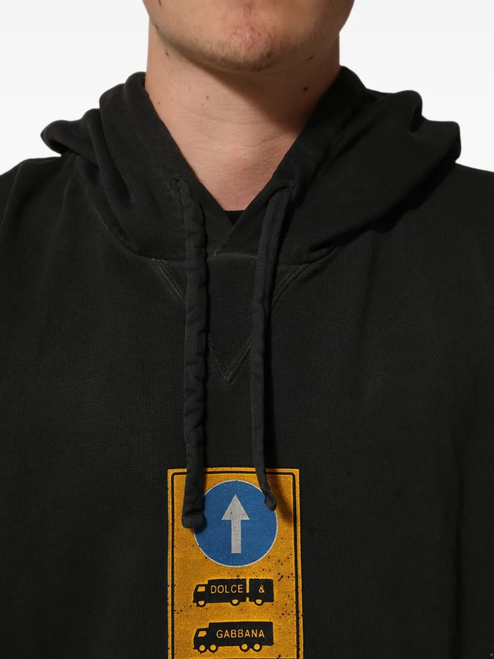 Dolce & Gabbana graphic-print oversized hoodie Zwart