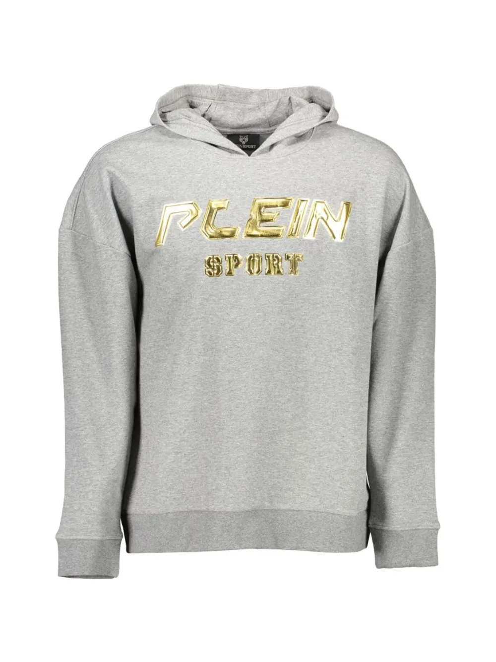 Plein Sport logo-print drop-shoulder hoodie Grijs