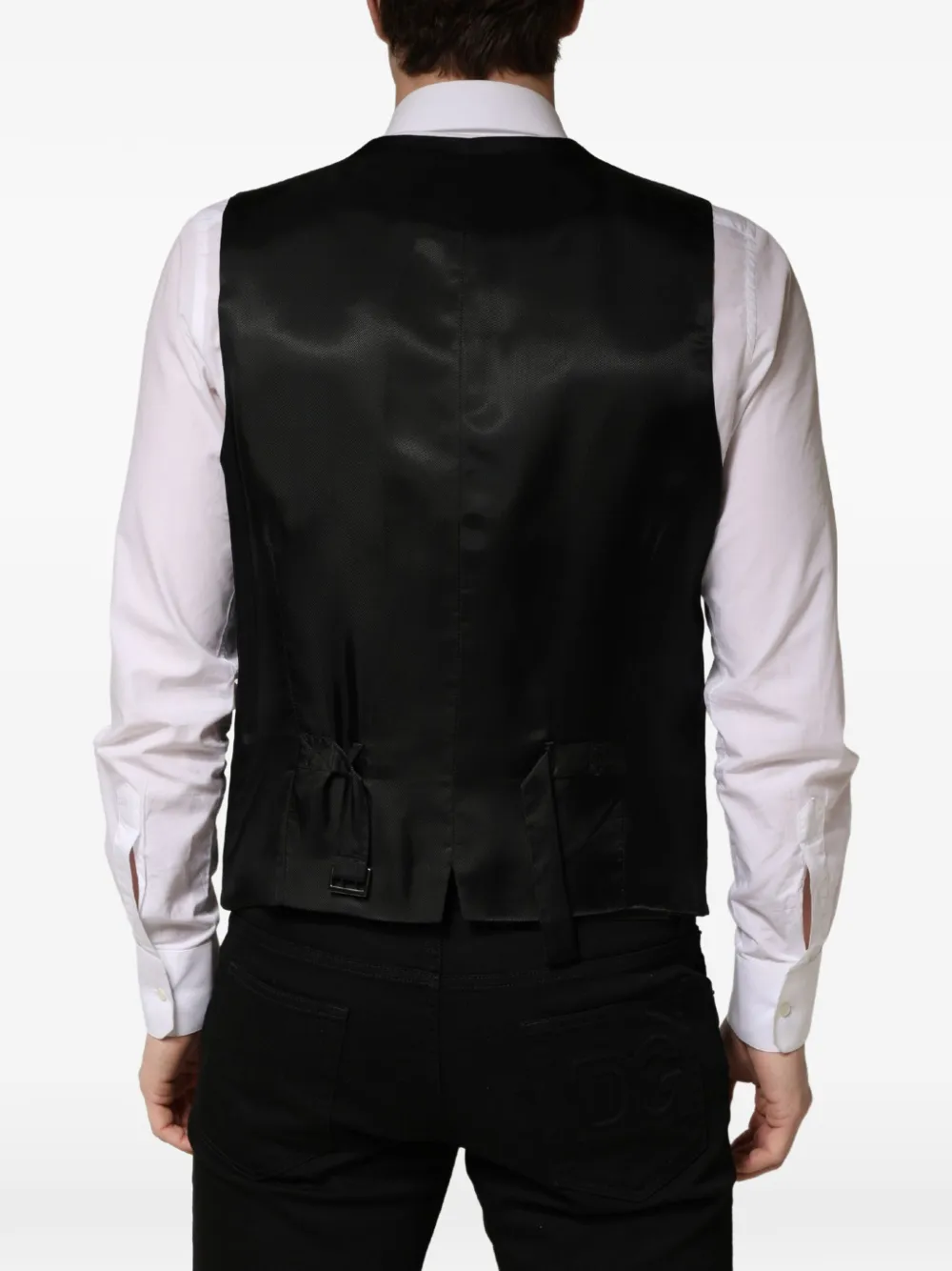 Dolce & Gabbana single-breasted wool waistcoat Zwart