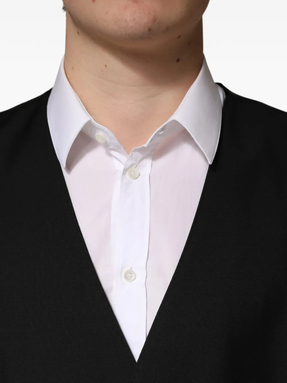 Dolce & Gabbana single-breasted wool waistcoat Zwart