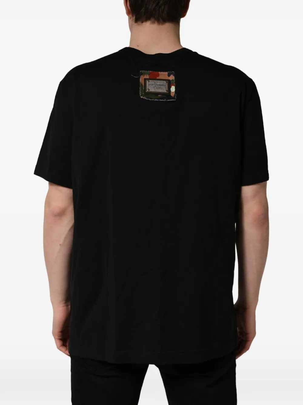 Dolce & Gabbana black camouflage graphic cotton crew-neck T-shirt Zwart