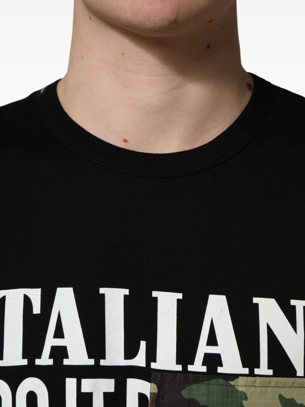 Dolce & Gabbana black camouflage graphic cotton crew-neck T-shirt Zwart