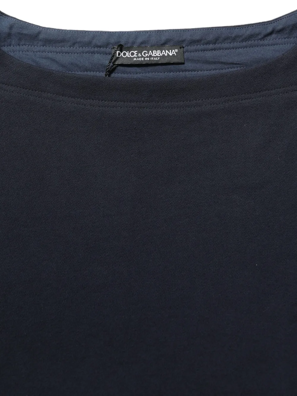 Dolce & Gabbana logo-patch boat-neck sweater Blauw