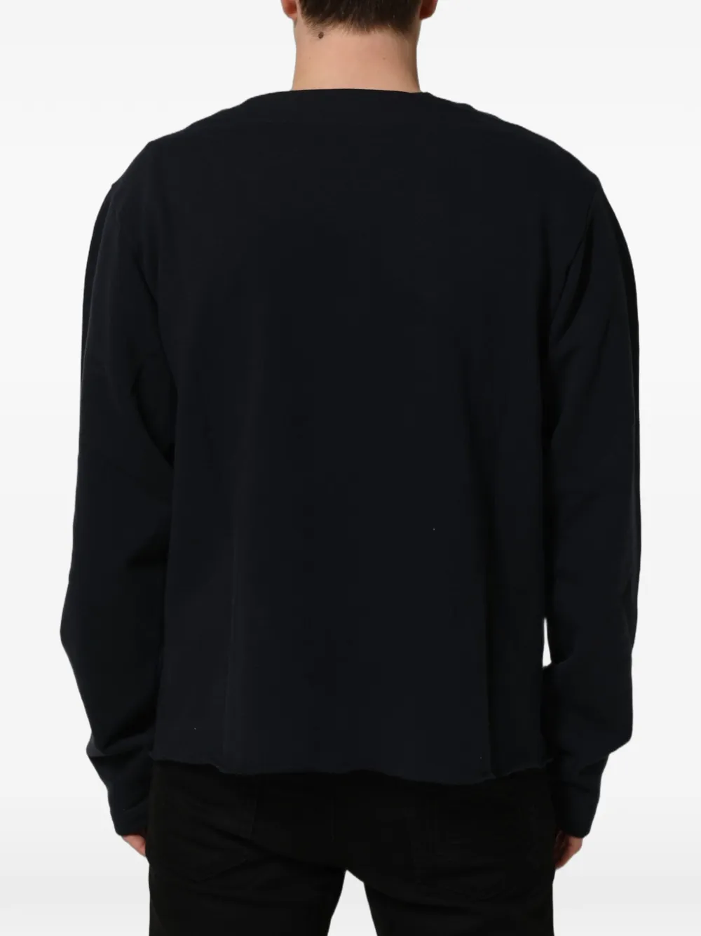 Dolce & Gabbana logo-patch boat-neck sweater Blauw