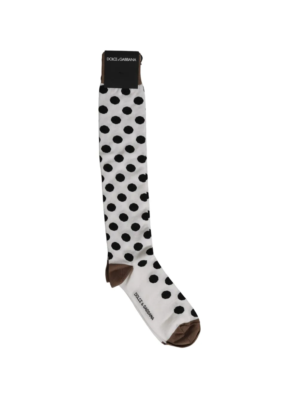 Dolce & Gabbana polka-dot over-the-calf socks Wit