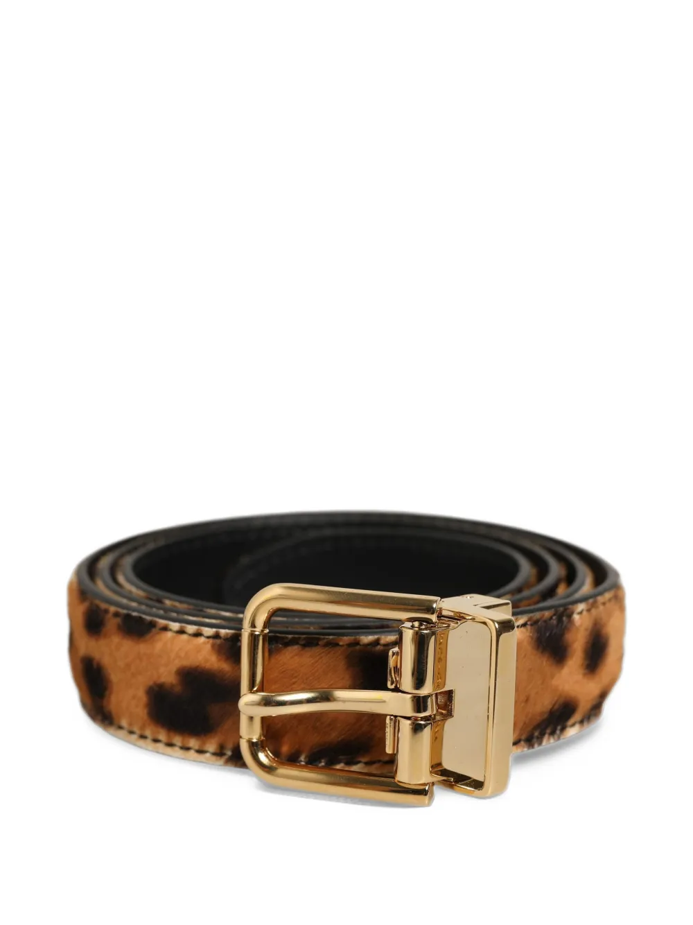 Dolce & Gabbana leopard-print calf hair belt Bruin