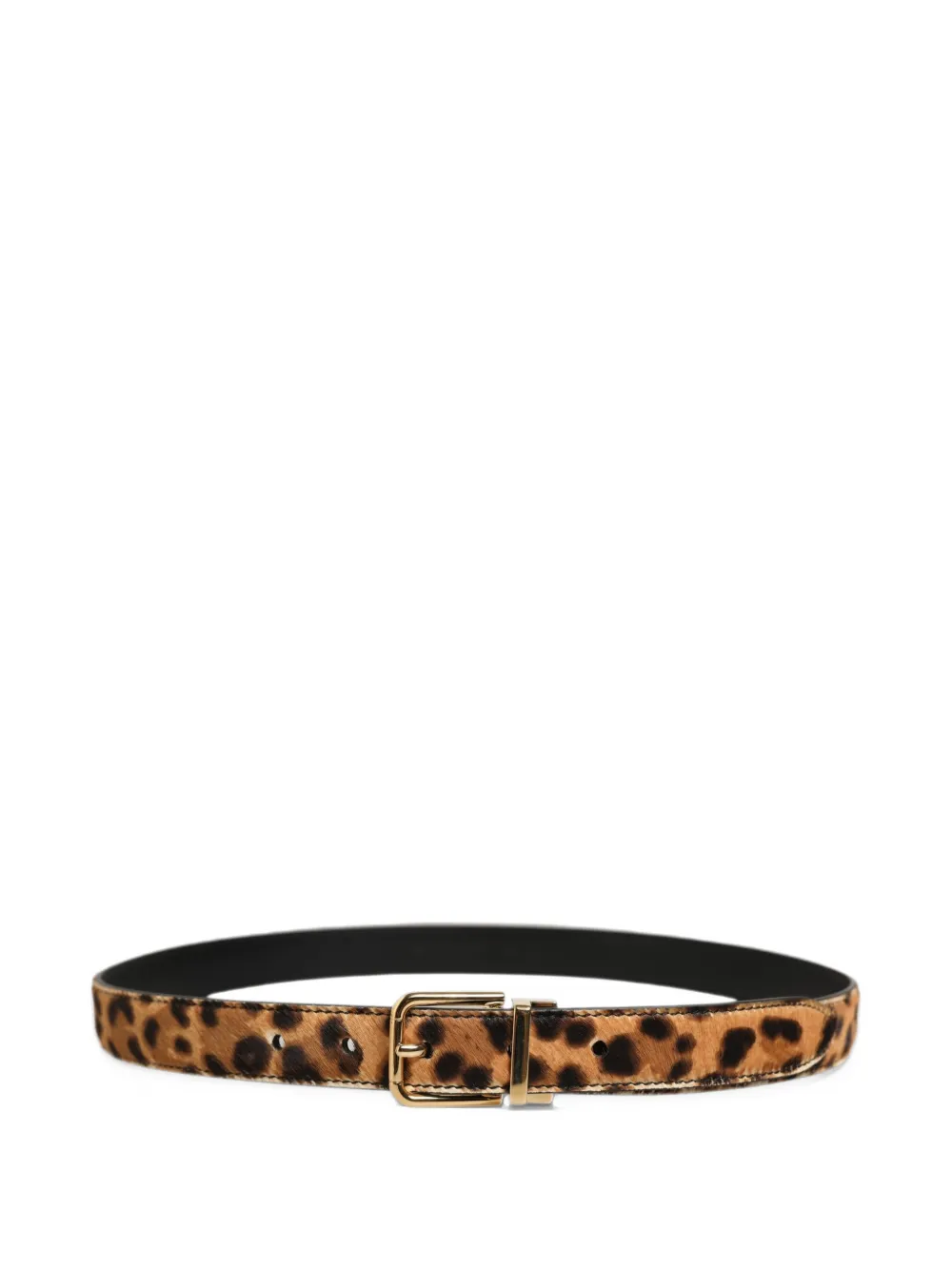 Dolce & Gabbana leopard-print calf hair belt - Marrone