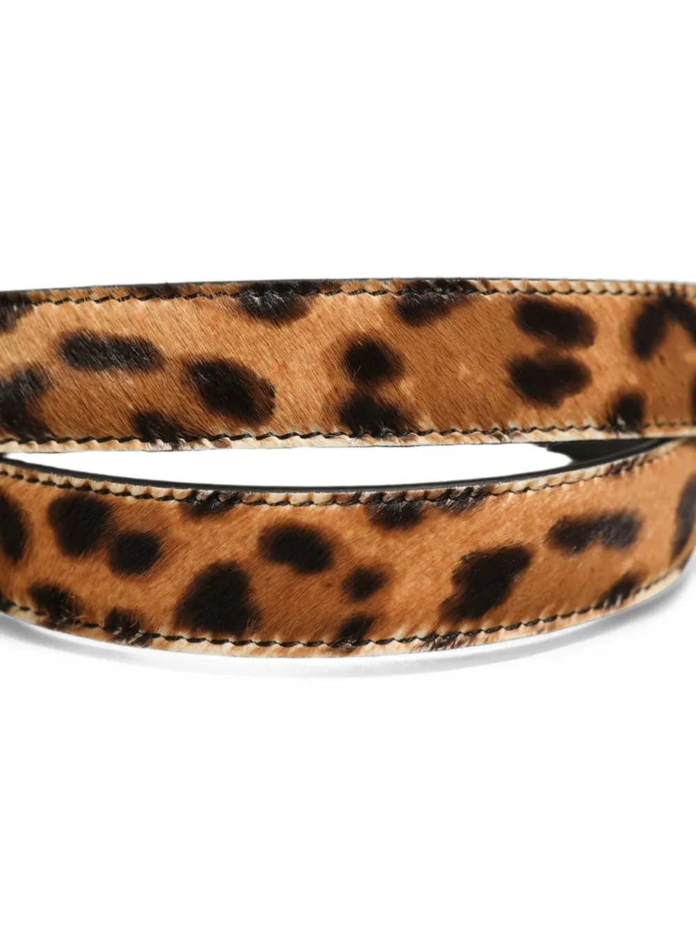 Dolce & Gabbana leopard-print calf hair belt Bruin