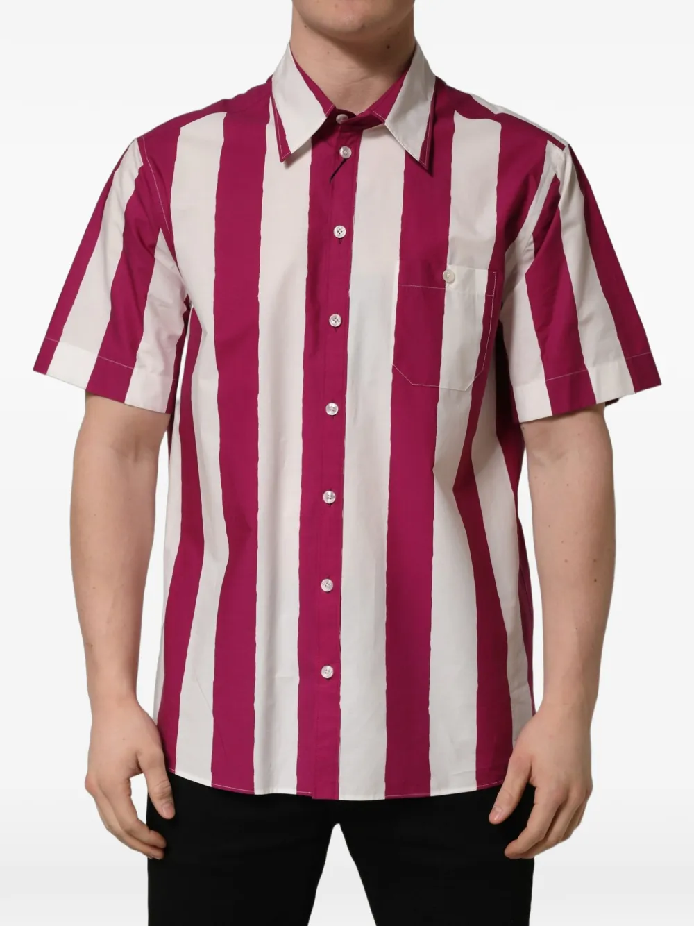 Dolce & Gabbana striped short-sleeve shirt - White