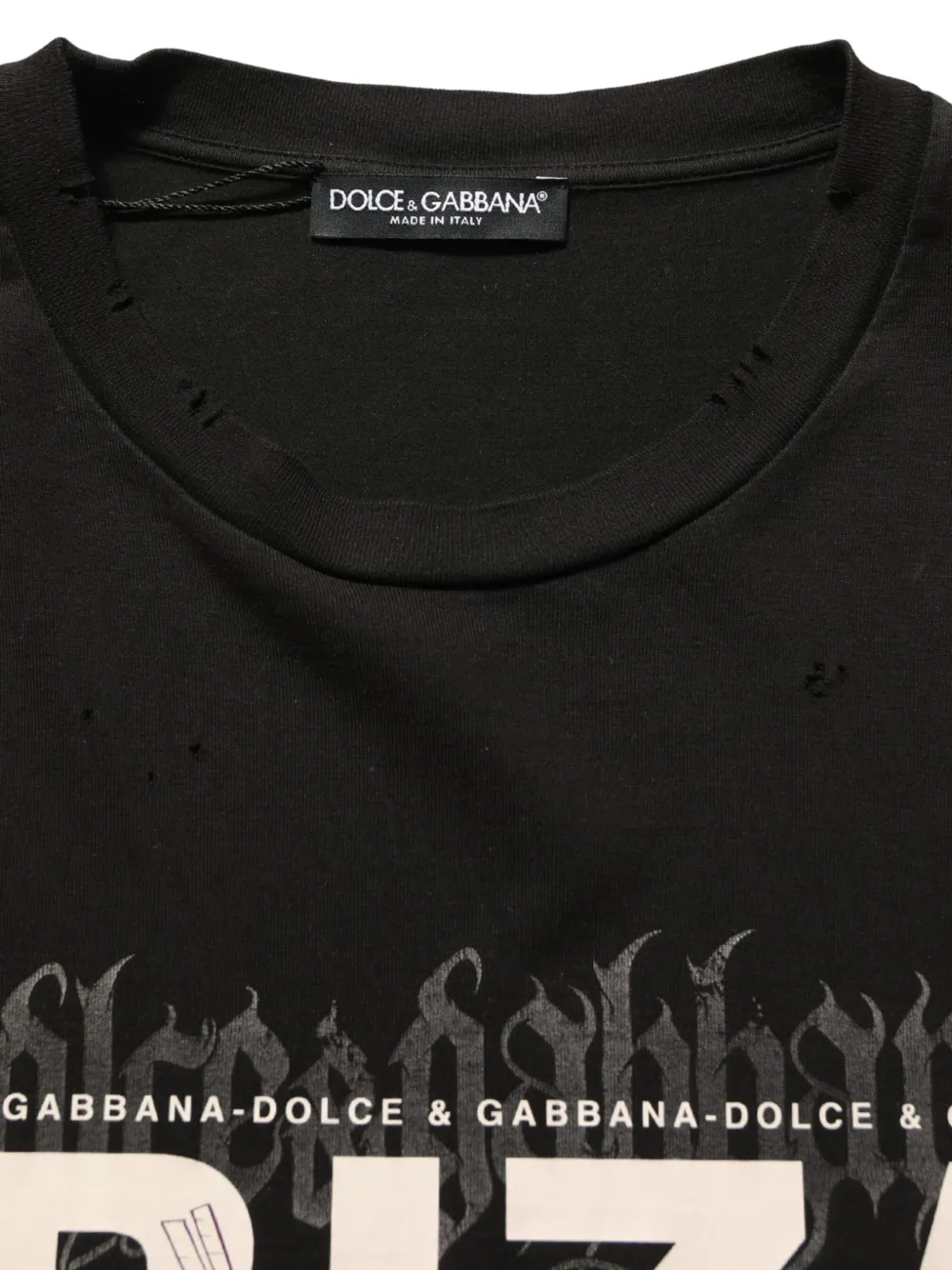 Dolce & Gabbana black Tropical Ibiza crew-neckT-shirt Zwart