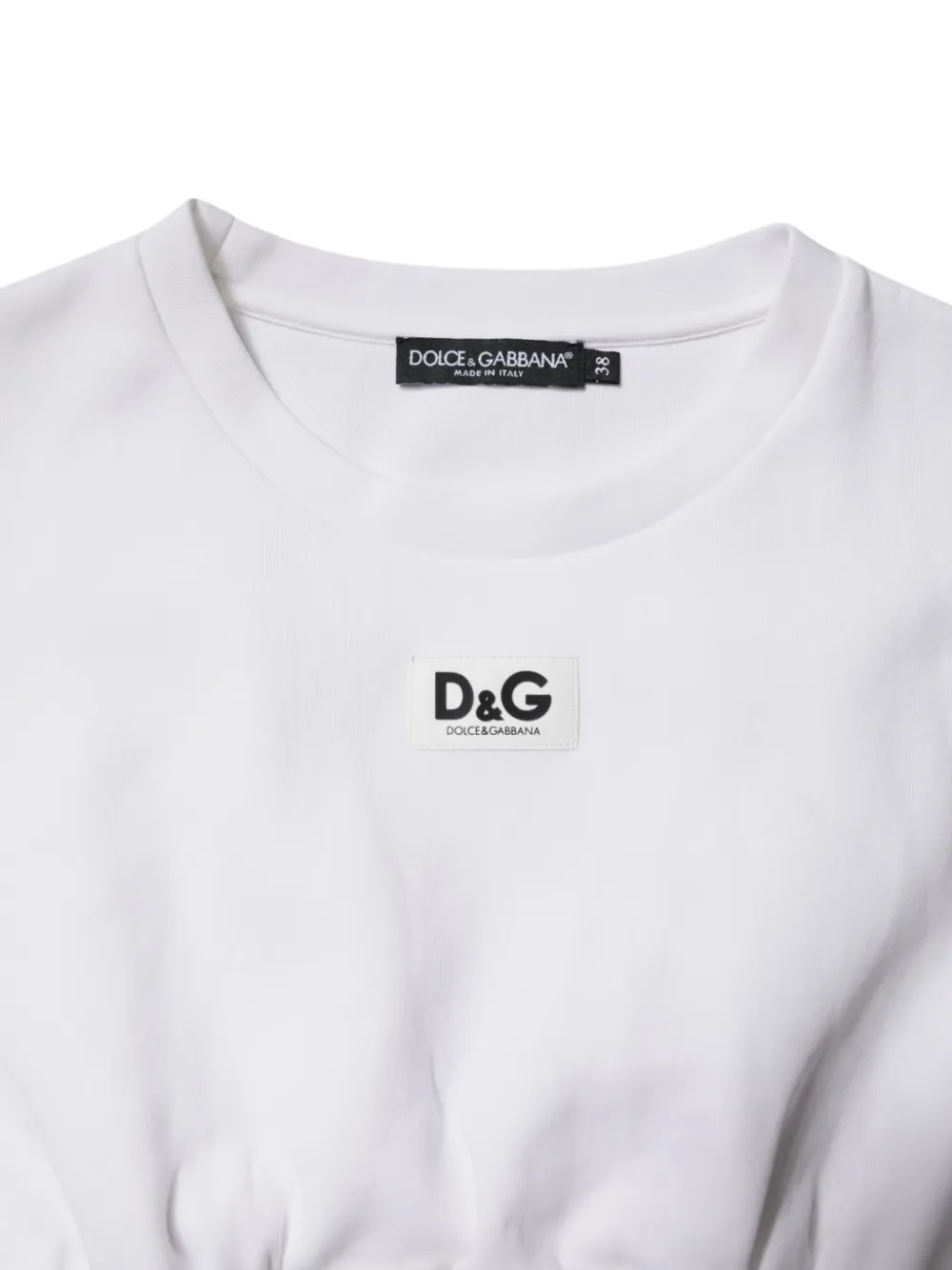 Dolce & Gabbana white cotton-blend corset-style blouse top Wit