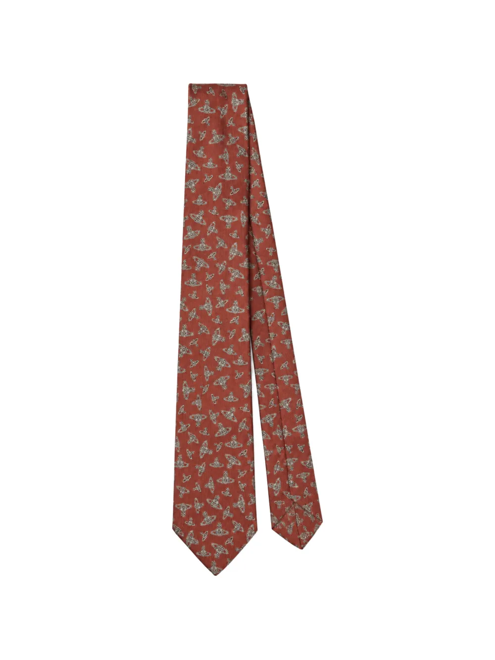 Vivienne Westwood Orb-pattern silk tie - Marrone