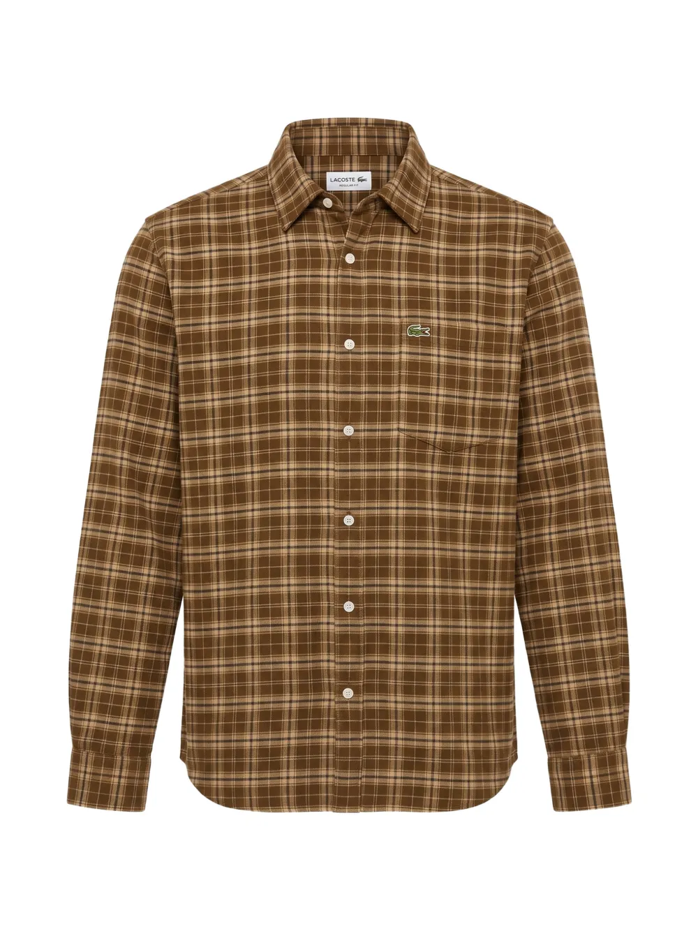 Lacoste regular fit plaid flannel shirt - Marrone