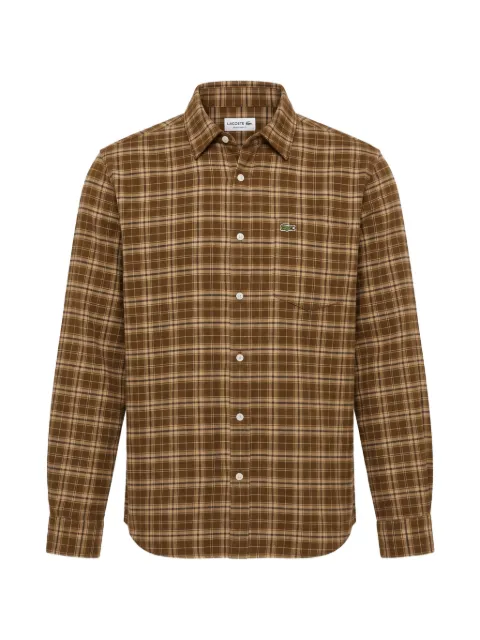 Lacoste regular fit plaid flannel shirt