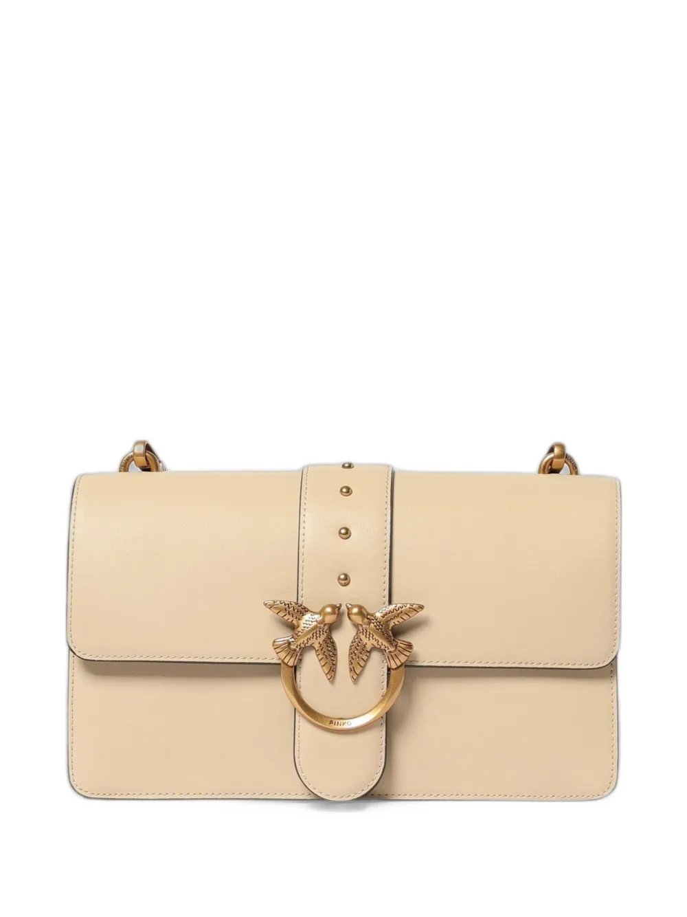 PINKO Love bag one medium handbag in leather - Toni neutri