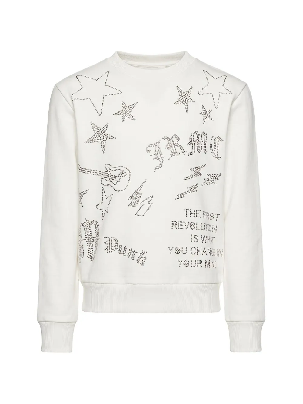 John Richmond Junior rhinestone-embellished sweatshirt - Toni neutri