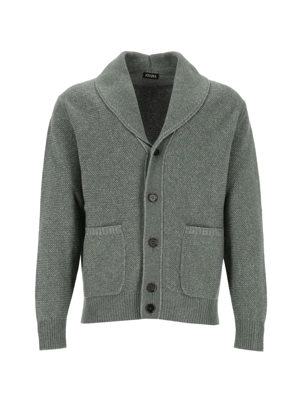 Zegna light green and grey mélange cashmere and wool jacket - Verde