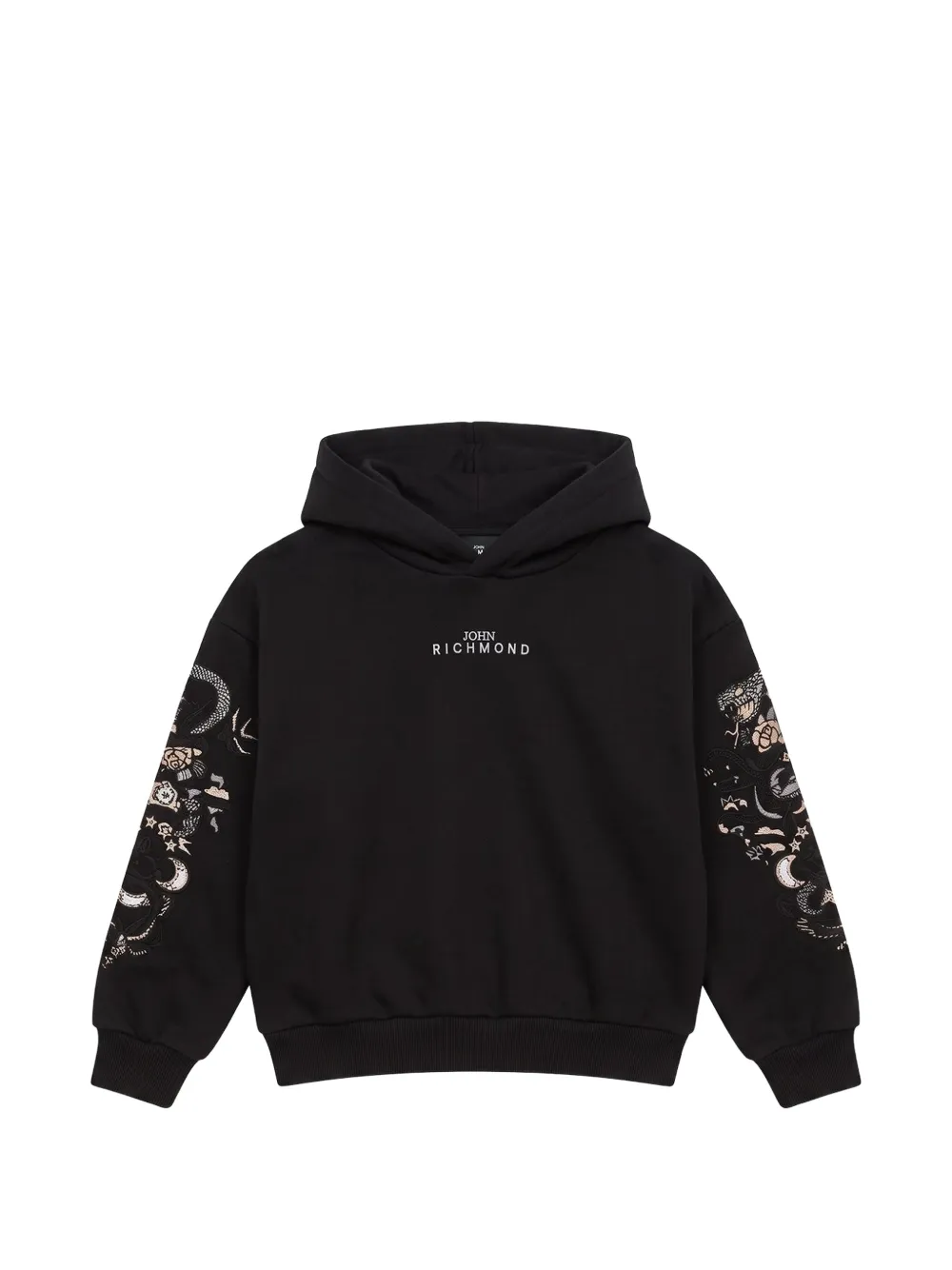 John Richmond Junior graphic-print long-sleeve hoodie - Nero