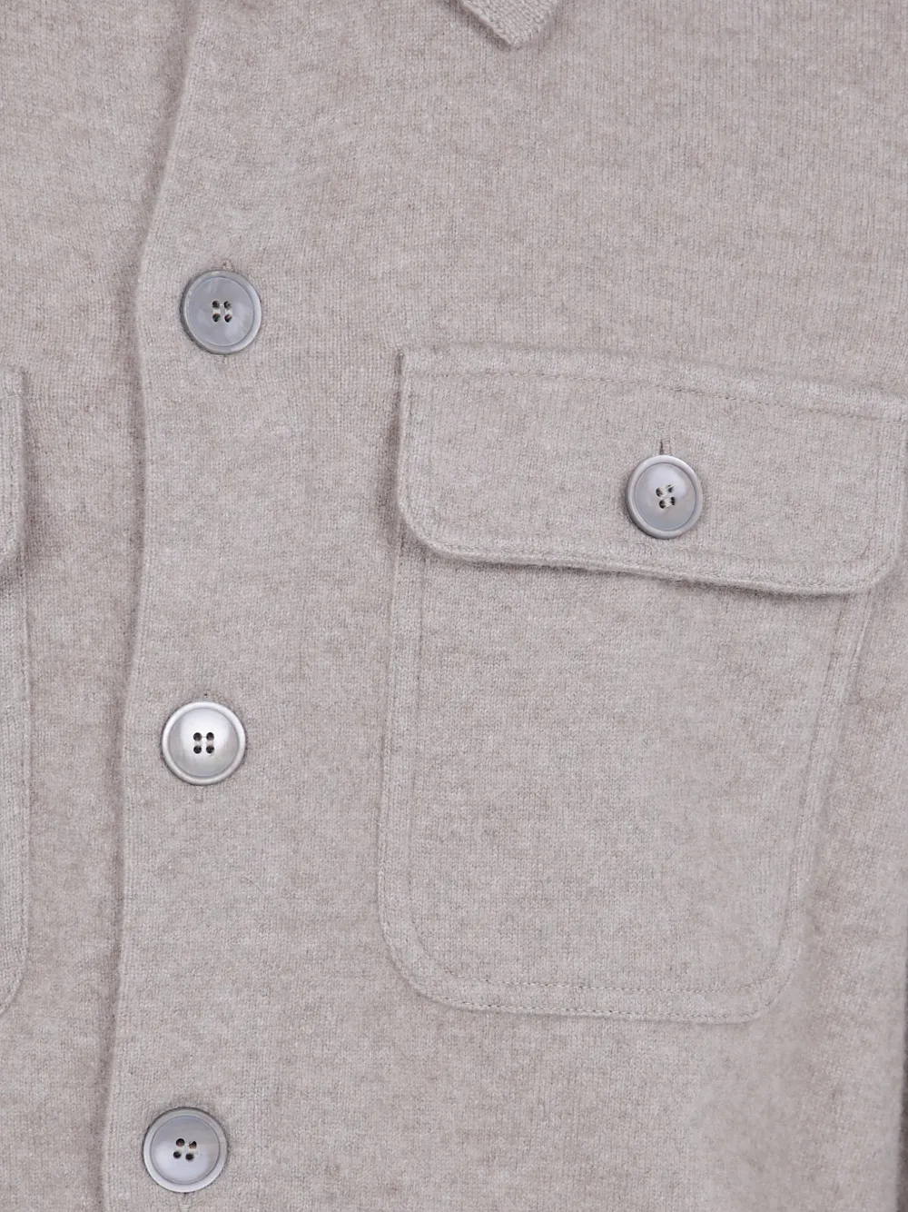 Gran Sasso cashmere button-down shirt-collar cardigan Beige