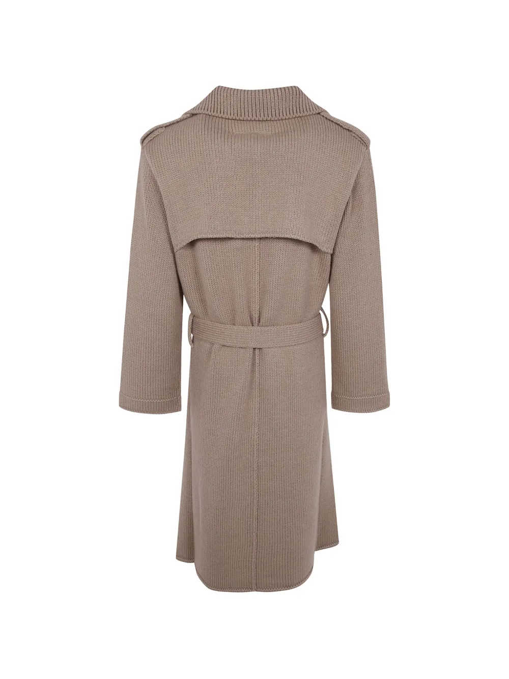 MM6 Maison Margiela knitted double-breasted trench coat Beige
