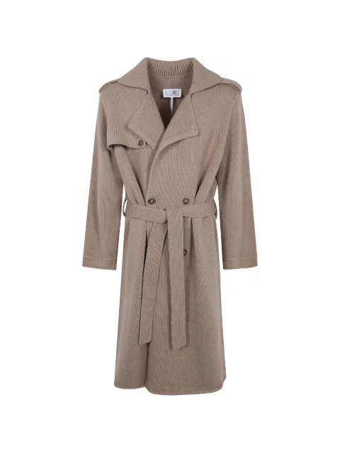 MM6 Maison Margiela knitted double-breasted trench coat