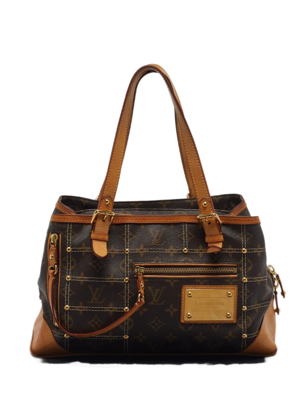 Louis Vuitton Pre-Owned 2007 Riveting Monogram logo-plaque tote bag - Marrone