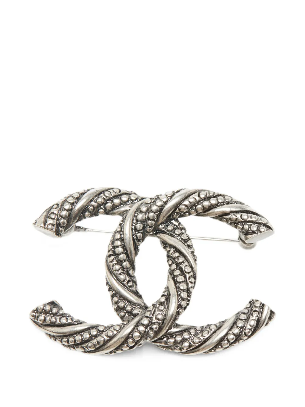 CHANEL Pre-Owned CC twisted brooch - Silver
