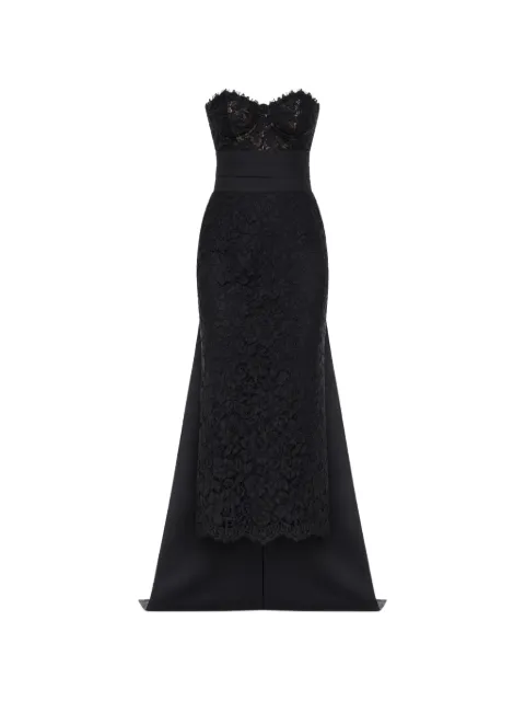 Monique Lhuillier lace-overlay bow-detail midi dress