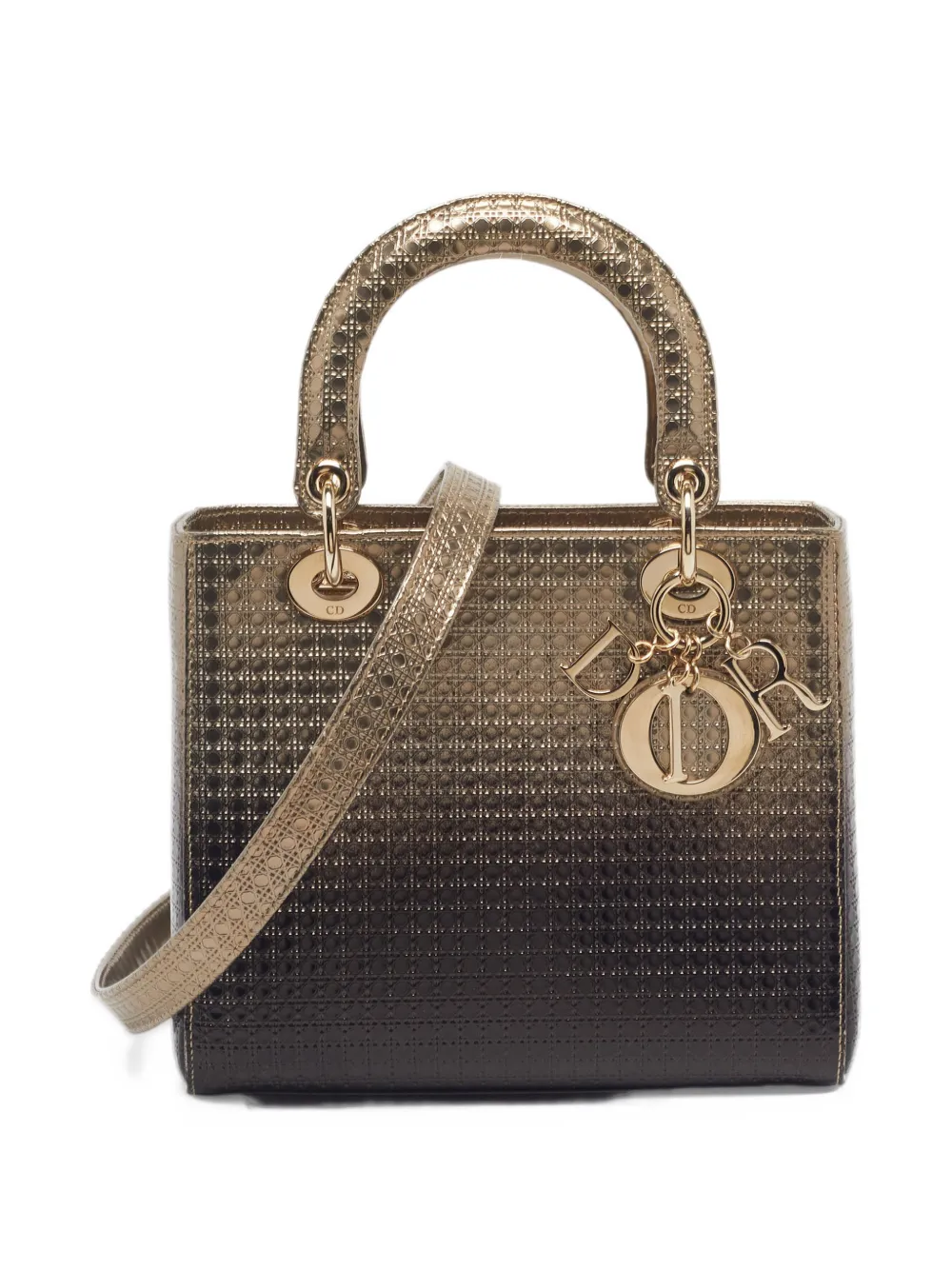Christian Dior Pre-Owned 2016 Lady Dior Microcannage tote bag - Oro