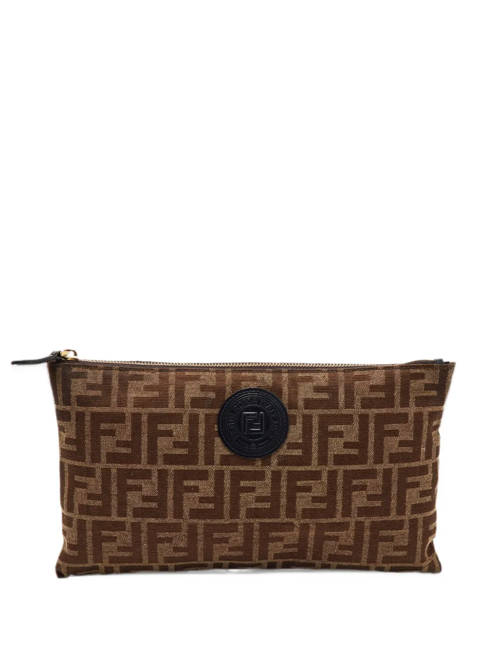 Fendi Pre-Owned Zucca pouch clutch bag - Brown