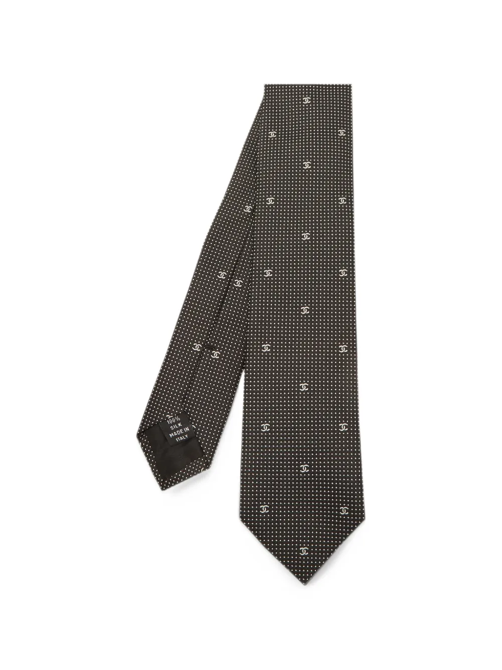 CHANEL Pre-Owned CC micro-dot Skinny Tie | Black | FARFETCH
