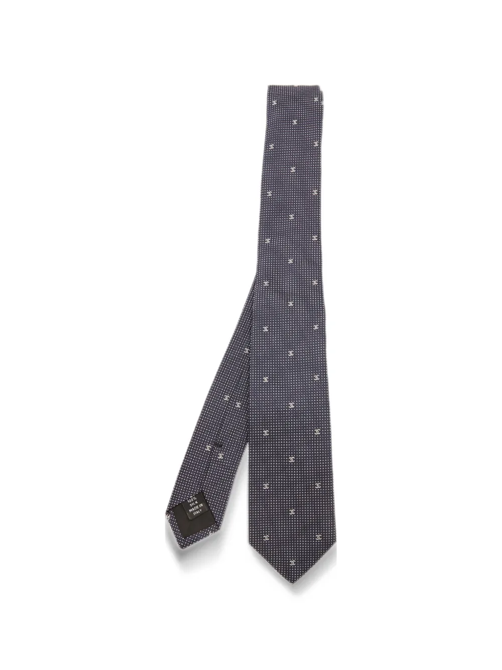 CHANEL Pre-Owned CC interlocking skinny tie - Blu