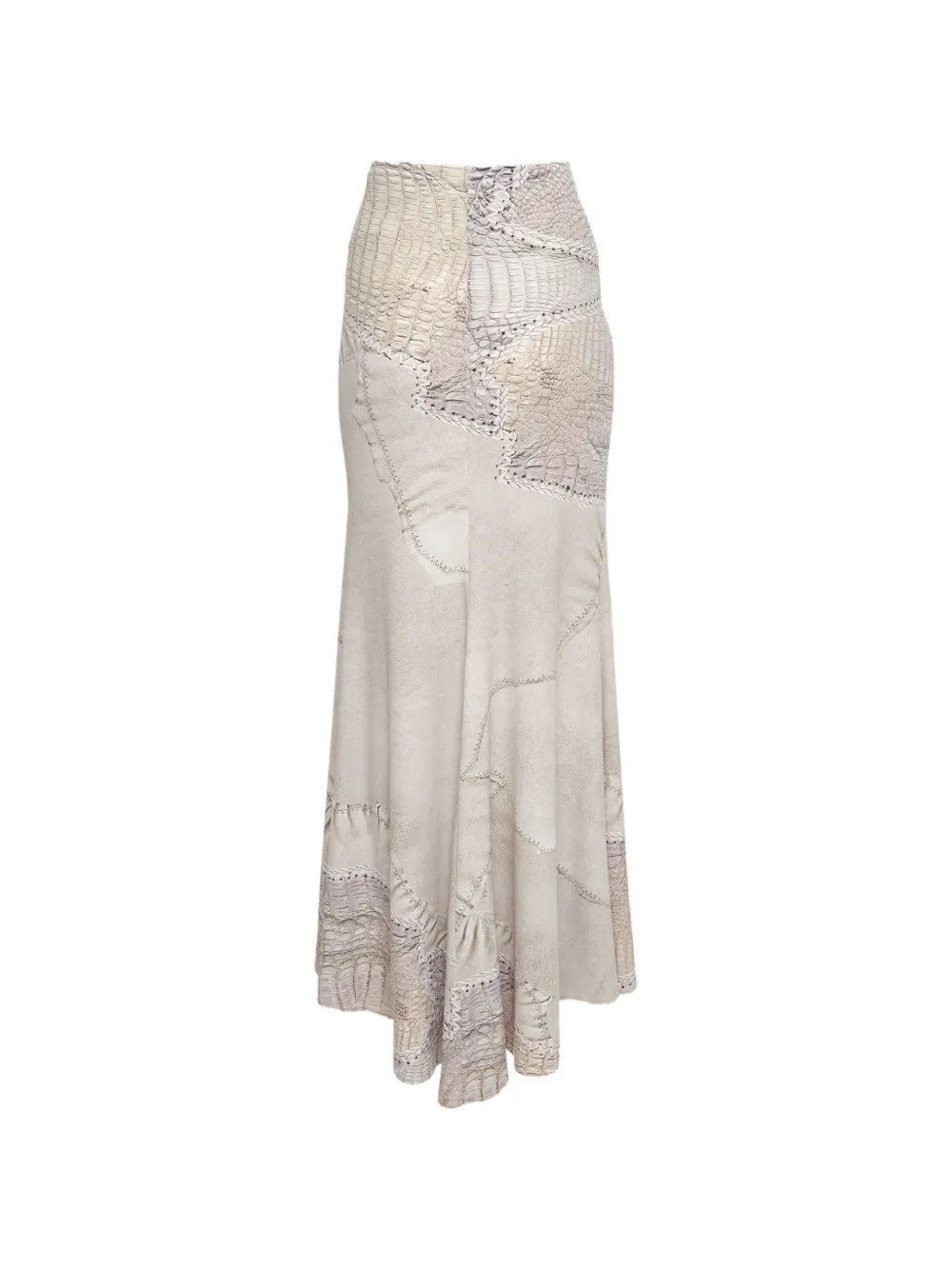 Roberto Cavalli Vintage snake-print jersey maxi skirt - Toni neutri