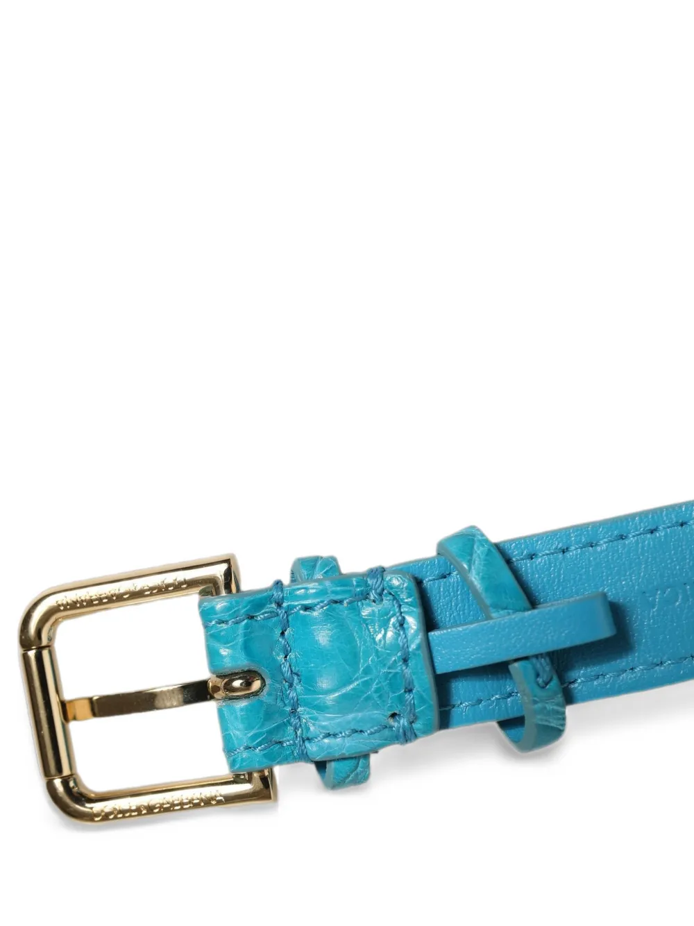 Dolce & Gabbana Armband met krokodillen-reliëf en gesp Blauw