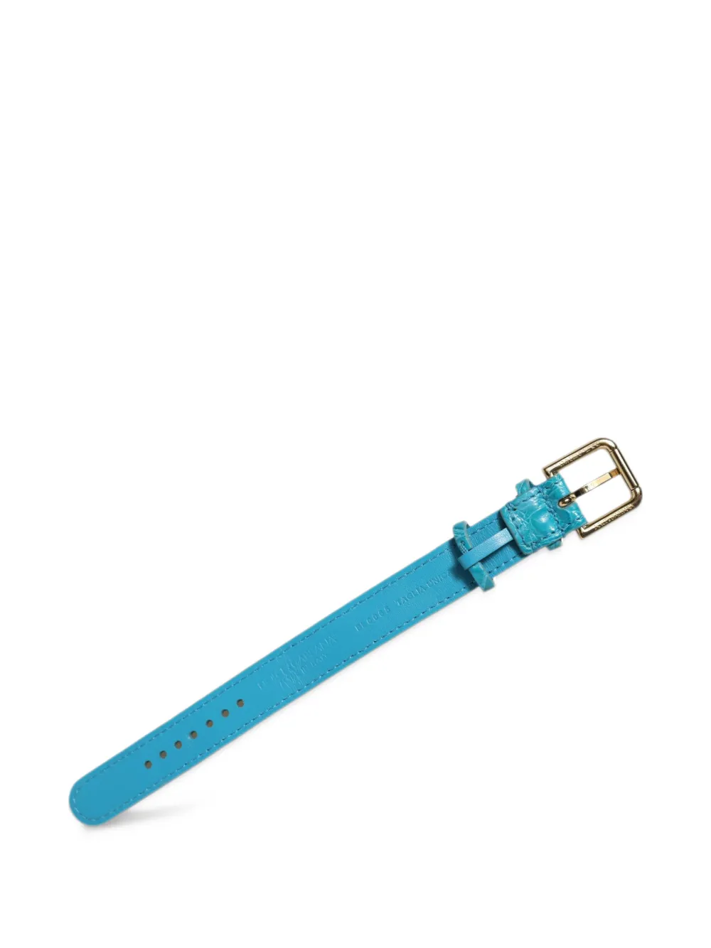 Dolce & Gabbana Armband met krokodillen-reliëf en gesp Blauw